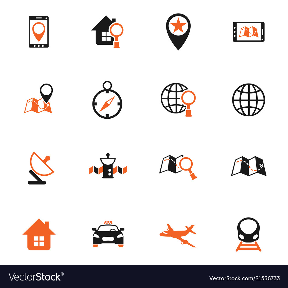 Navigation color icon set
