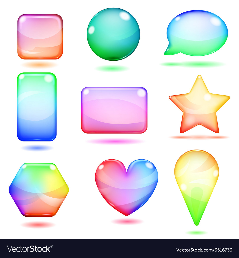 Opaque multicolored glass shapes