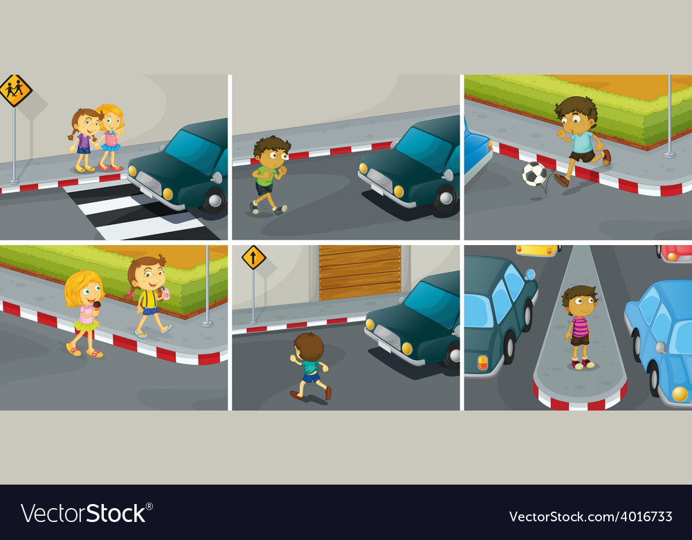 Road rules Royalty Free Vector Image - VectorStock, crossing road