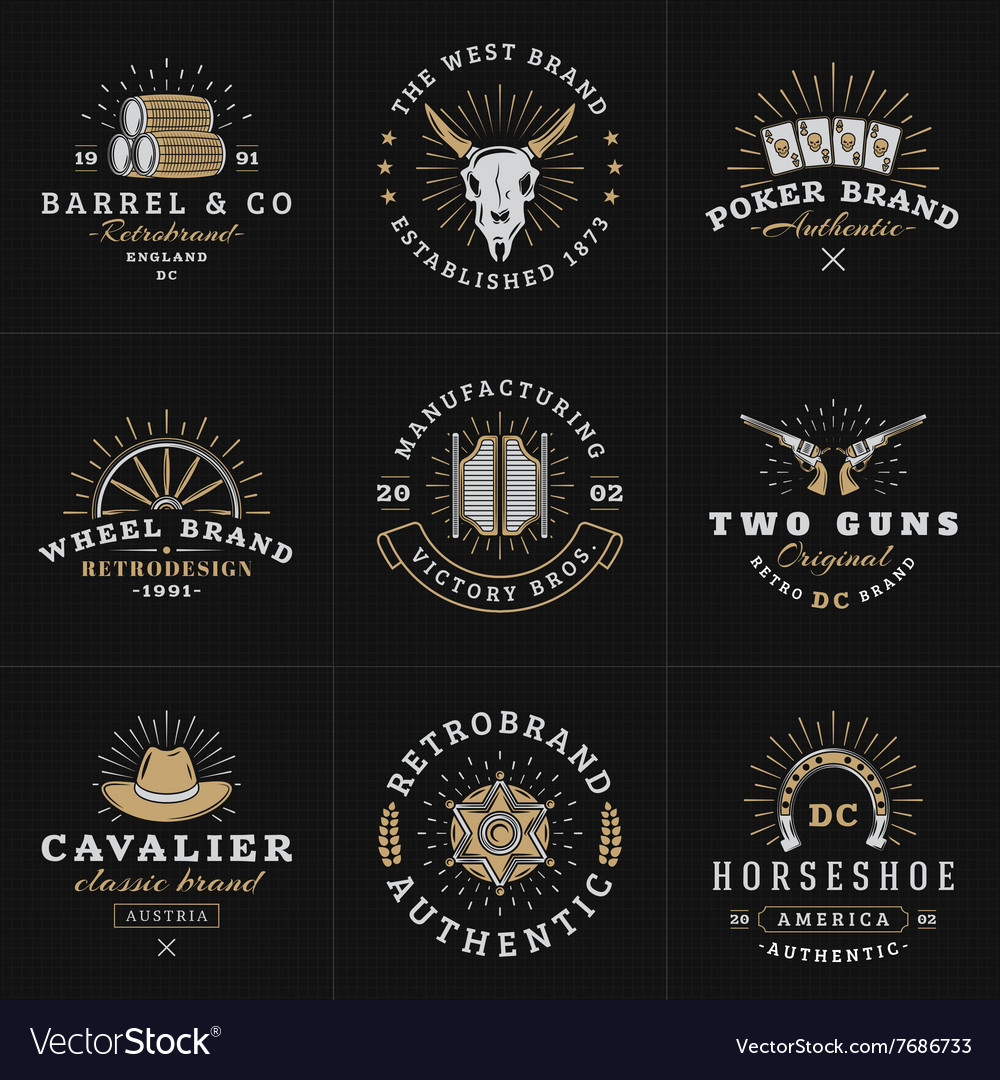 Set hipster vintage labels logotypes badges