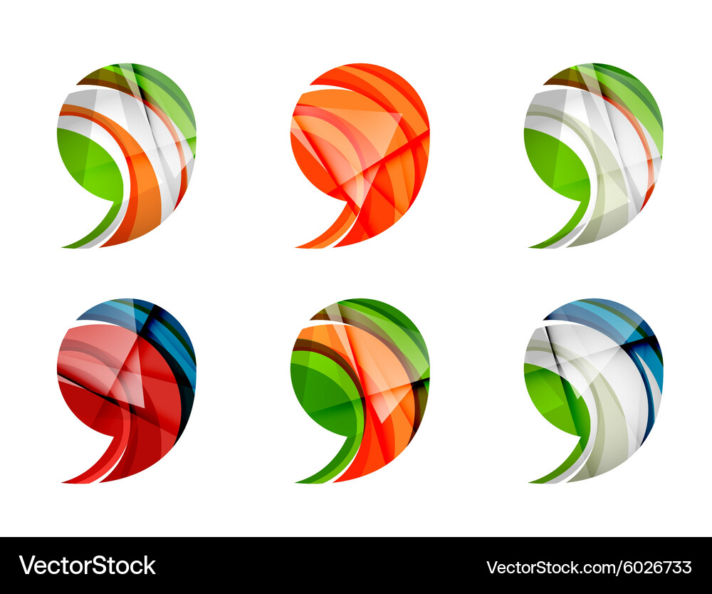 Set of abstract comma icon business logotype Vector Image