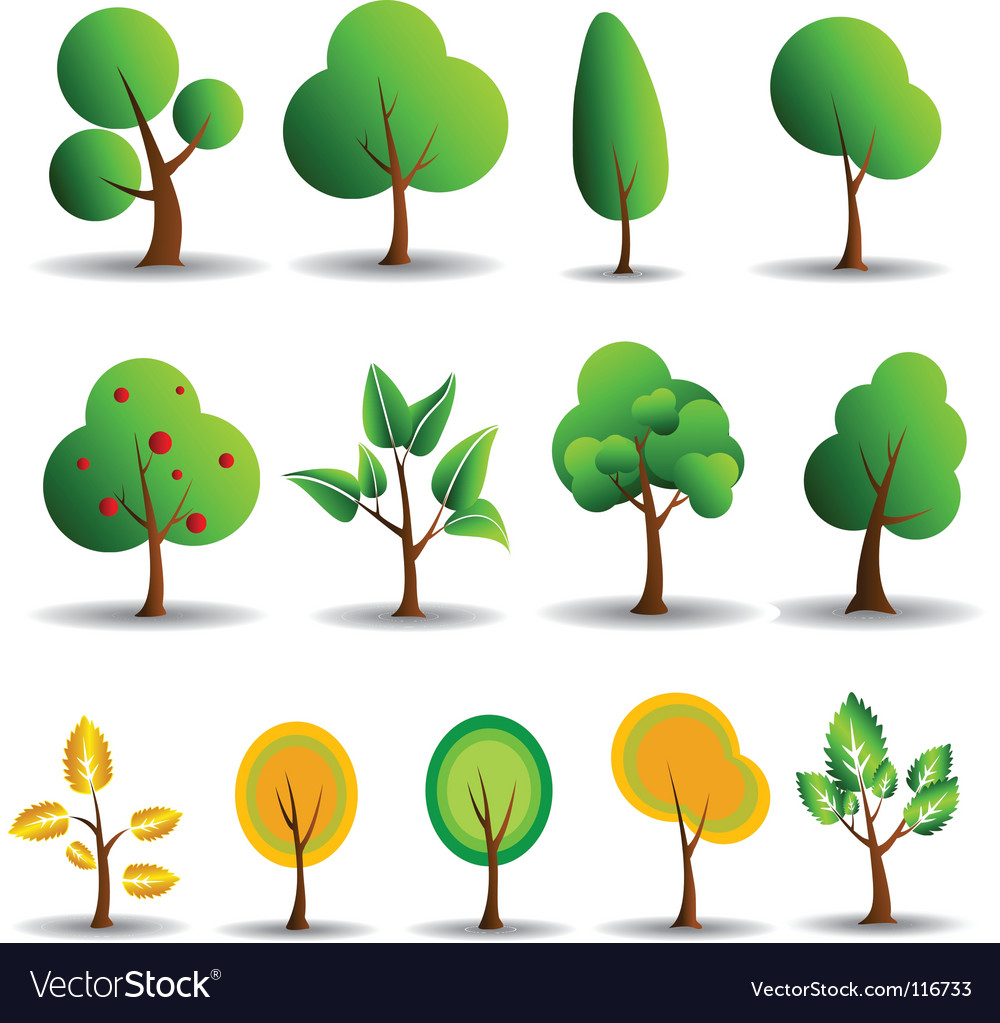 Tree symbols Royalty Free Vector Image - VectorStock