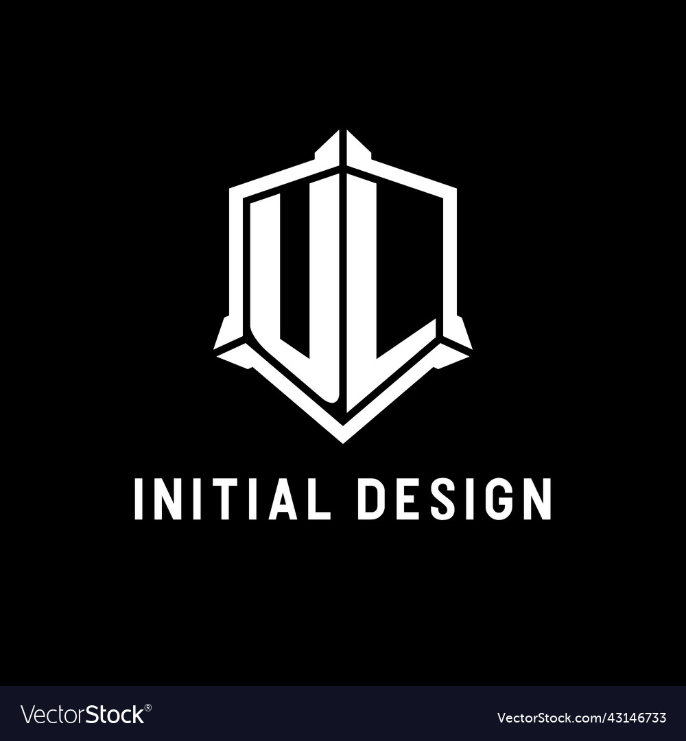 Ul logo initial with shield shape design style