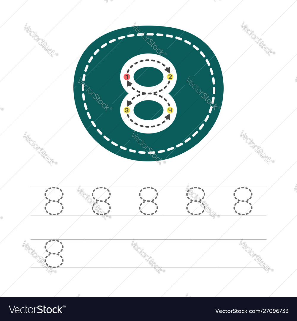 Write a number 8 Vector Image Write a number 8