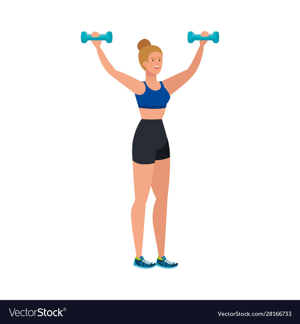 Young Woman Athlete With Dumbbell Avatar Character