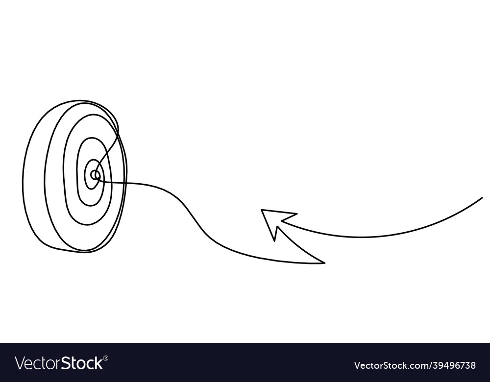 Abstract arrow on target circle as continuous