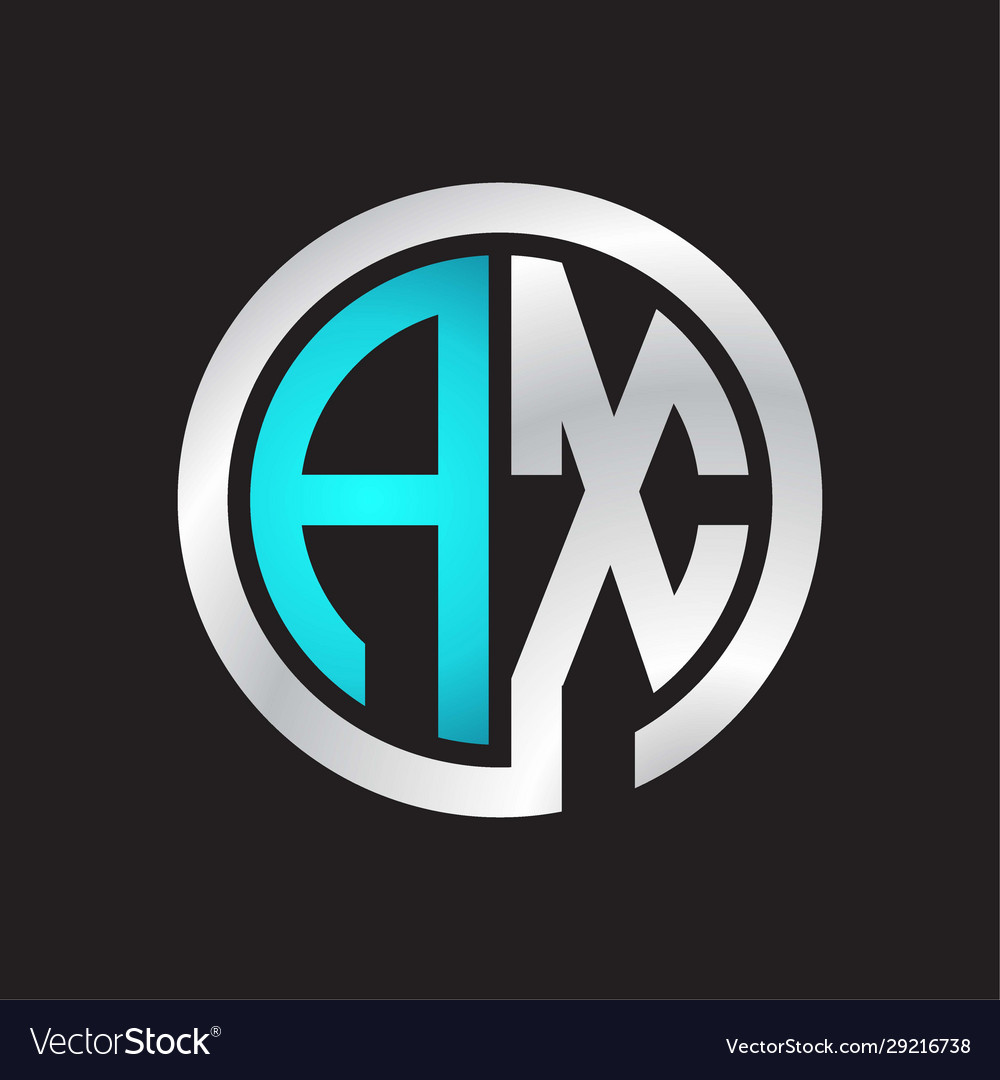 Ax initial logo linked circle monogram