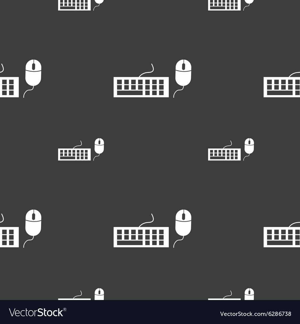 Computer keyboard and mouse icon seamless pattern