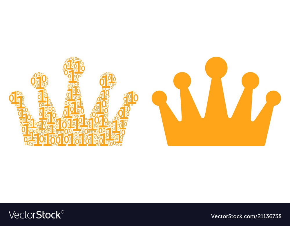 Crown composition of binary digits vector image Crown composition of binary digits