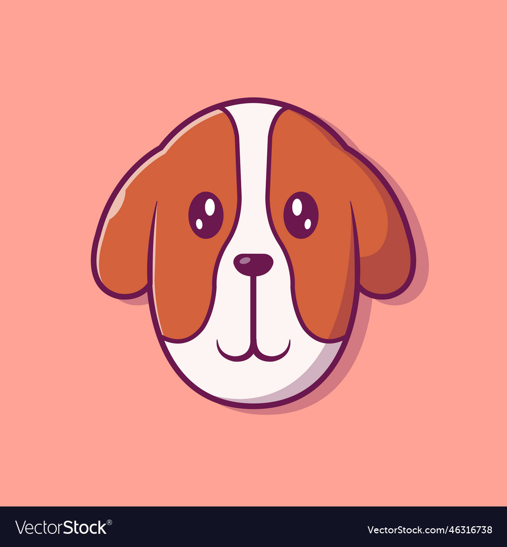 Cute dog face cartoon Royalty Free Vector Image