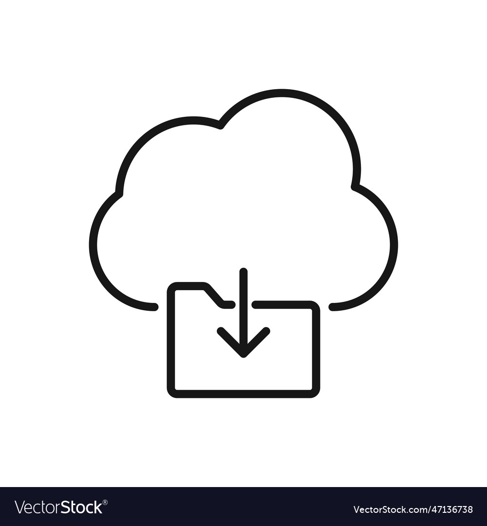 Editable icon of cloud computing folder vector image Editable icon of cloud computing folder