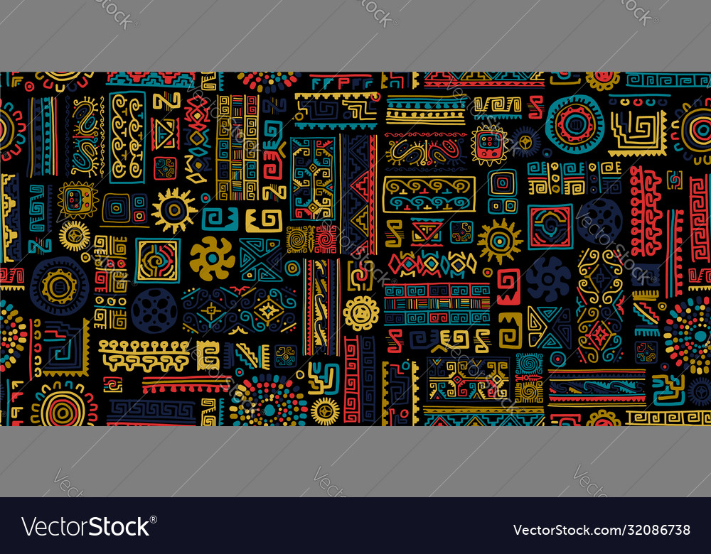 Ethnic Handmade Ornament Seamless Pattern Vector Image