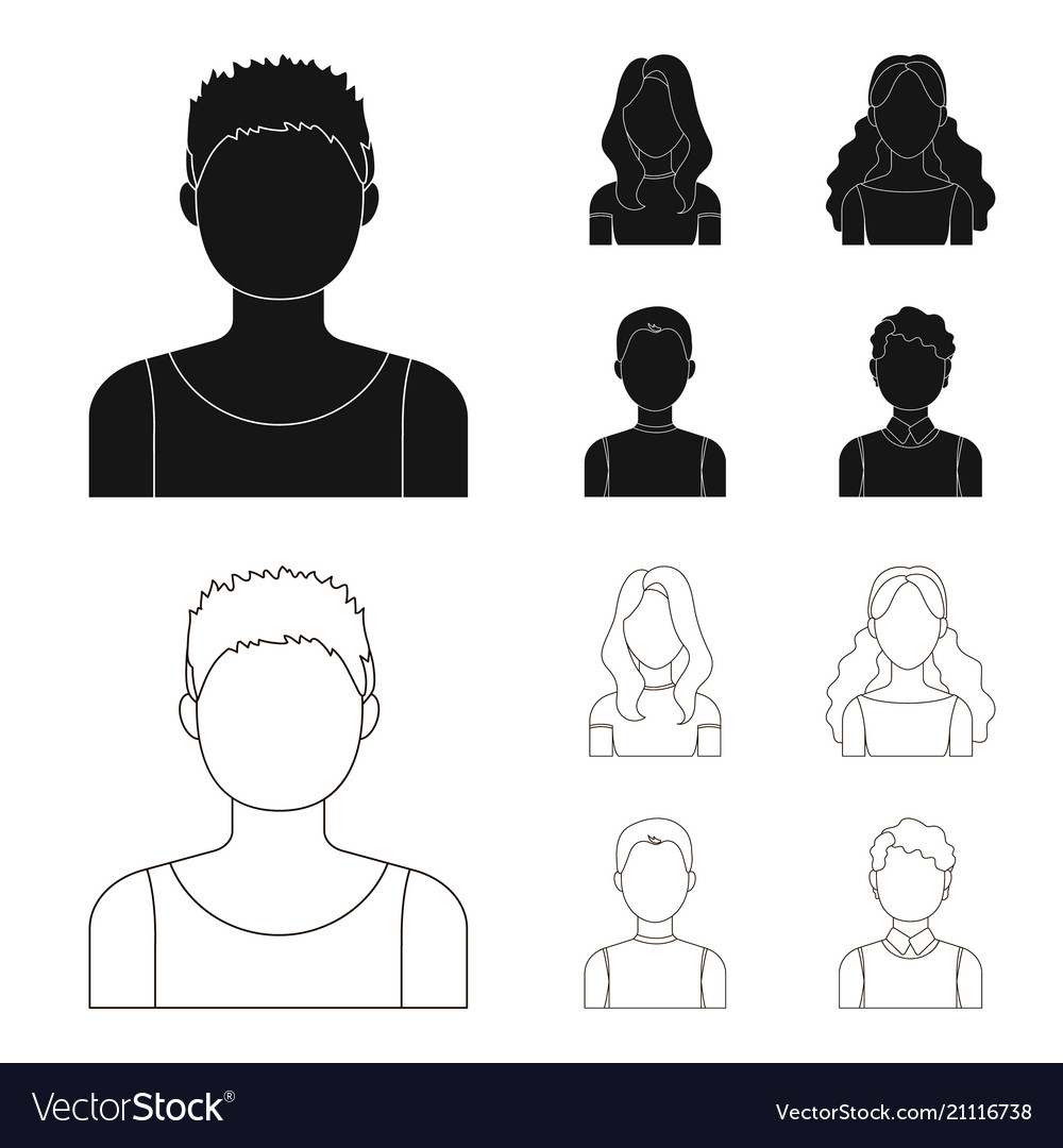 Girl With Long Hair Blond Curly Gray Haired Man Vector Image