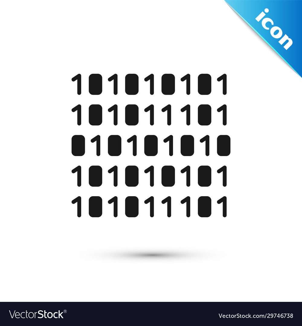 Grey binary code icon isolated on white background Vector Image Grey binary code icon isolated on white background