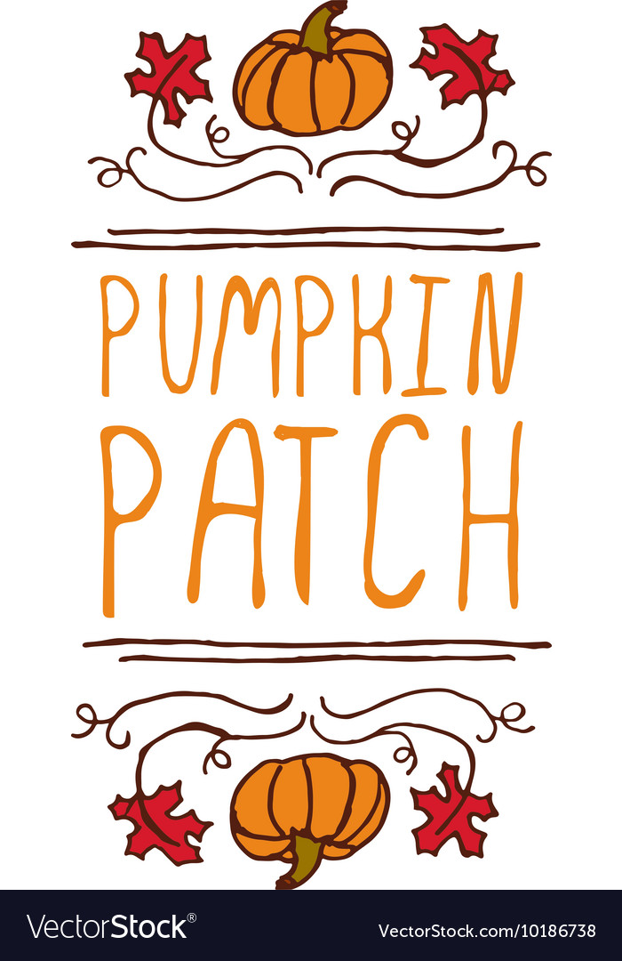 Handdrawn autumn element with text