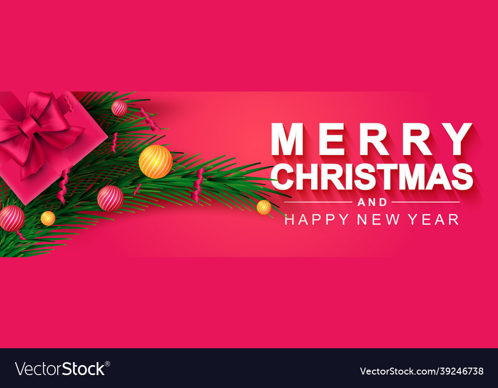 Merry Christmas And Happy New Year 2022 Banner Merry Christmas 2022 And Happy New Year Banner Vector Image