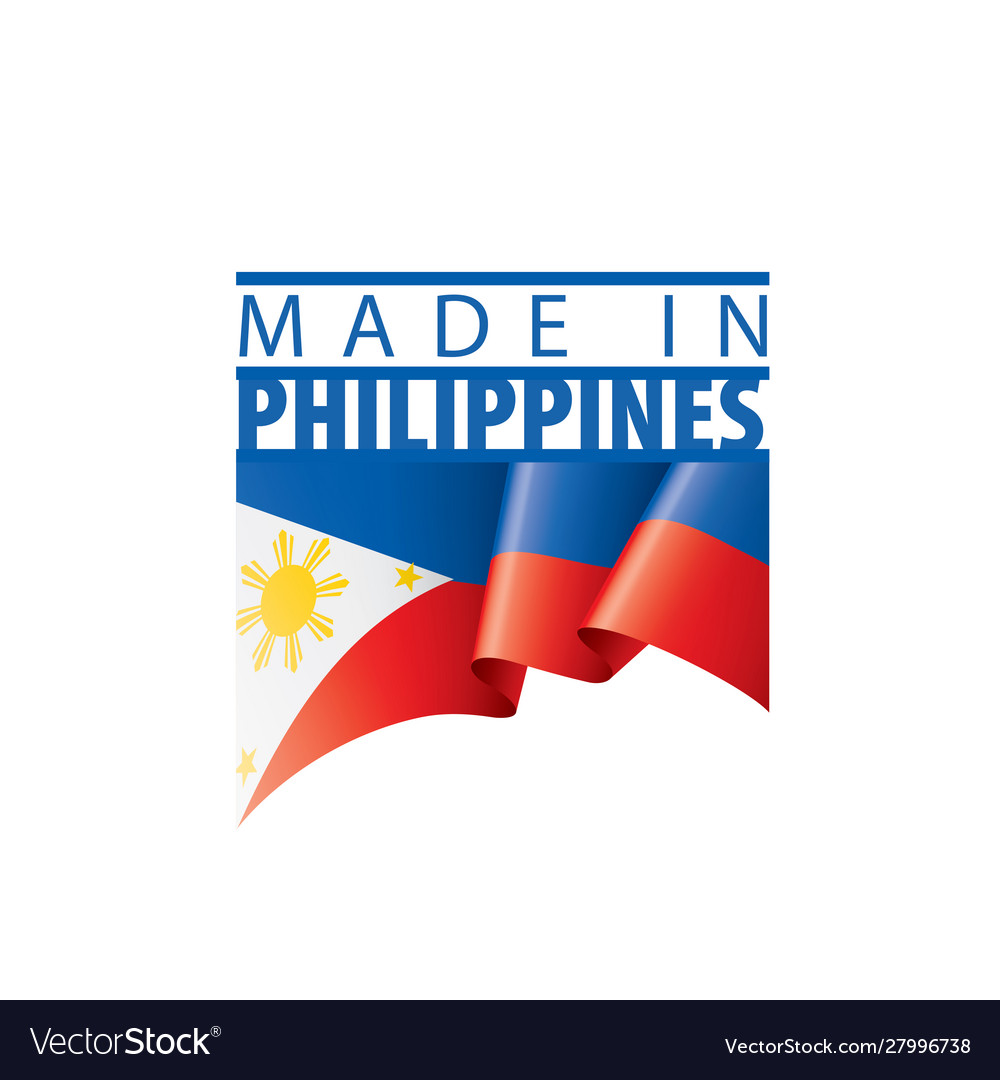 Philippines flag on a white Royalty Free Vector Image