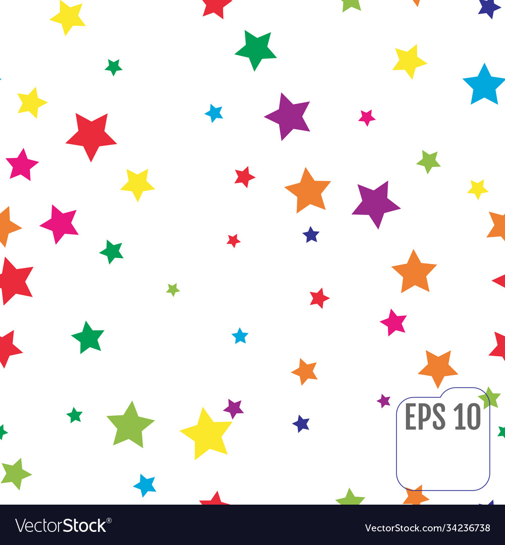 Seamless pattern with colorful stars