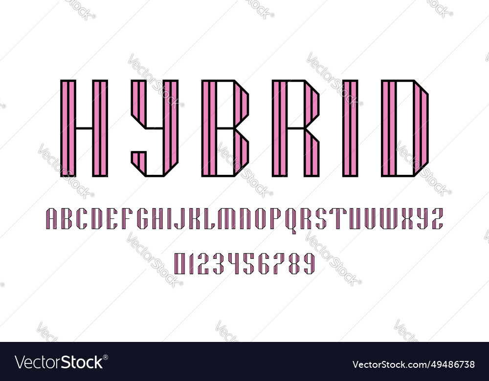 Set of alphabets font letters and numbers vector image Set of alphabets font letters and numbers