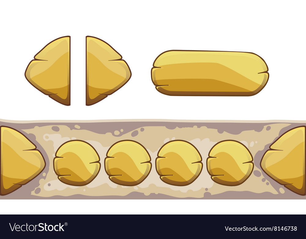 Set of cartoon buttons with different shapes gui