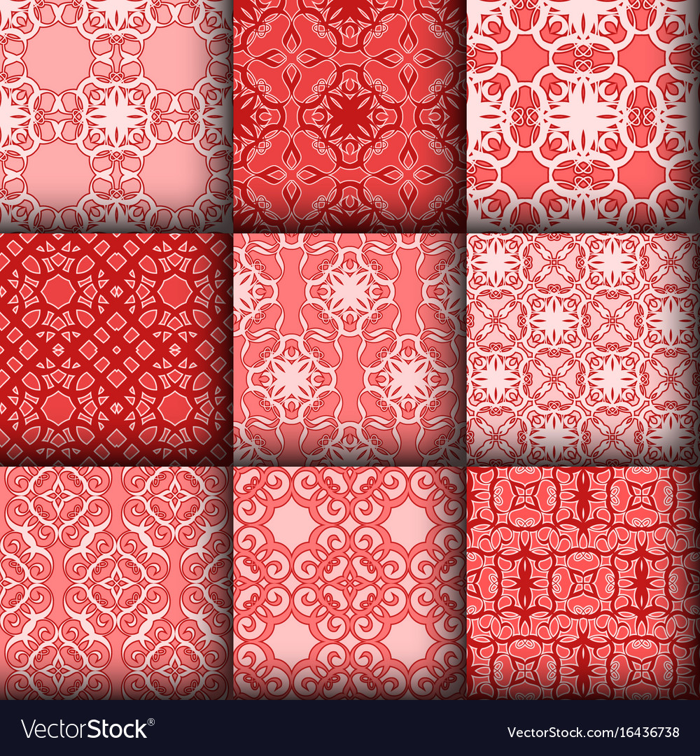 Set of seamless ornamental pattern