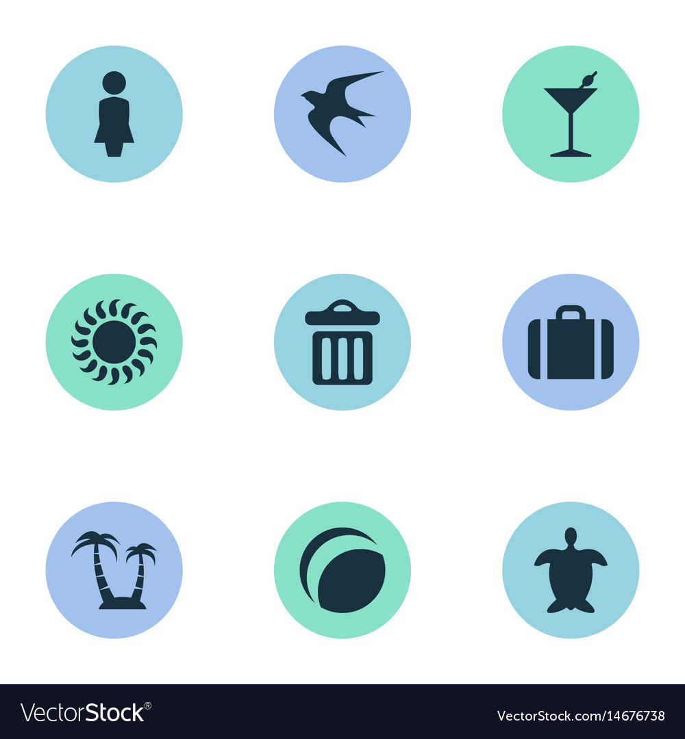 Set of simple seaside icons
