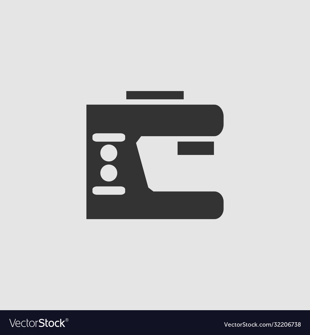 Sewing machine icon flat