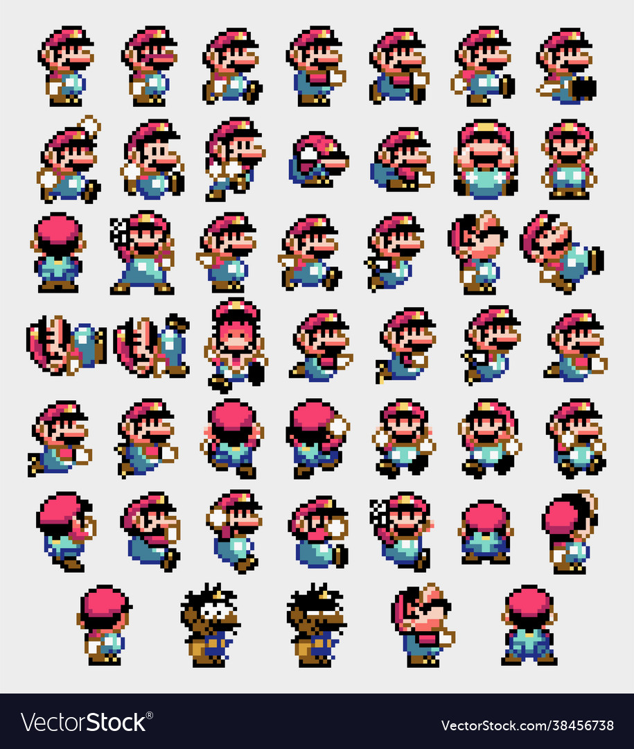 Super mario world pixelated retro video game Vector Image