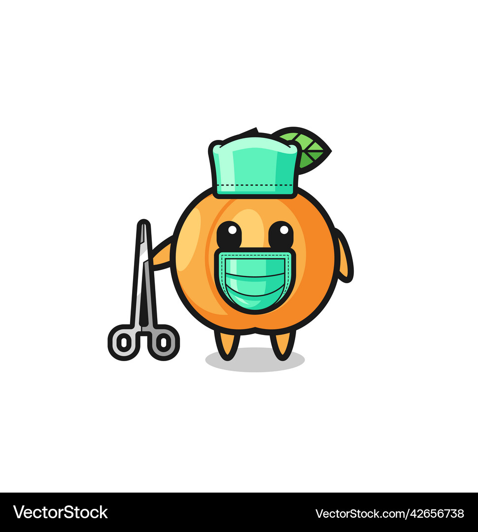 Surgeon apricot mascot character Royalty Free Vector Image