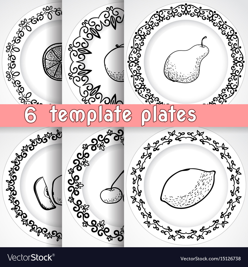 Template plates pattern with fruit