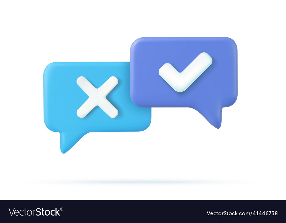 Tick check mark and cross symbols vector image Tick check mark and cross symbols