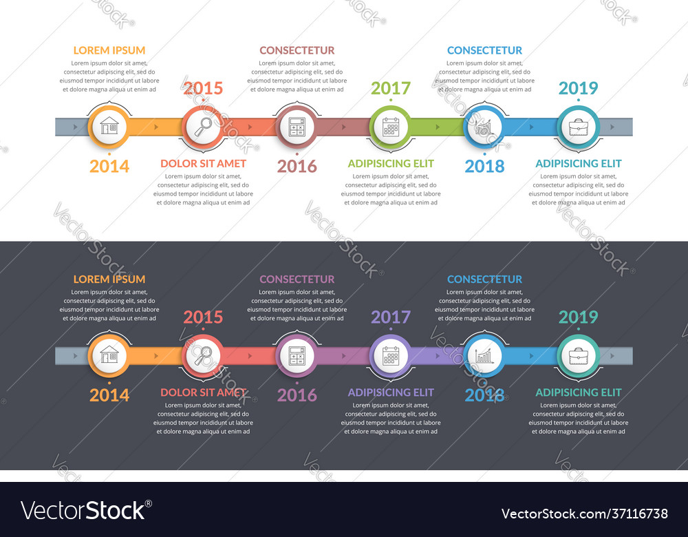 Timeline infographics Royalty Free Vector Image