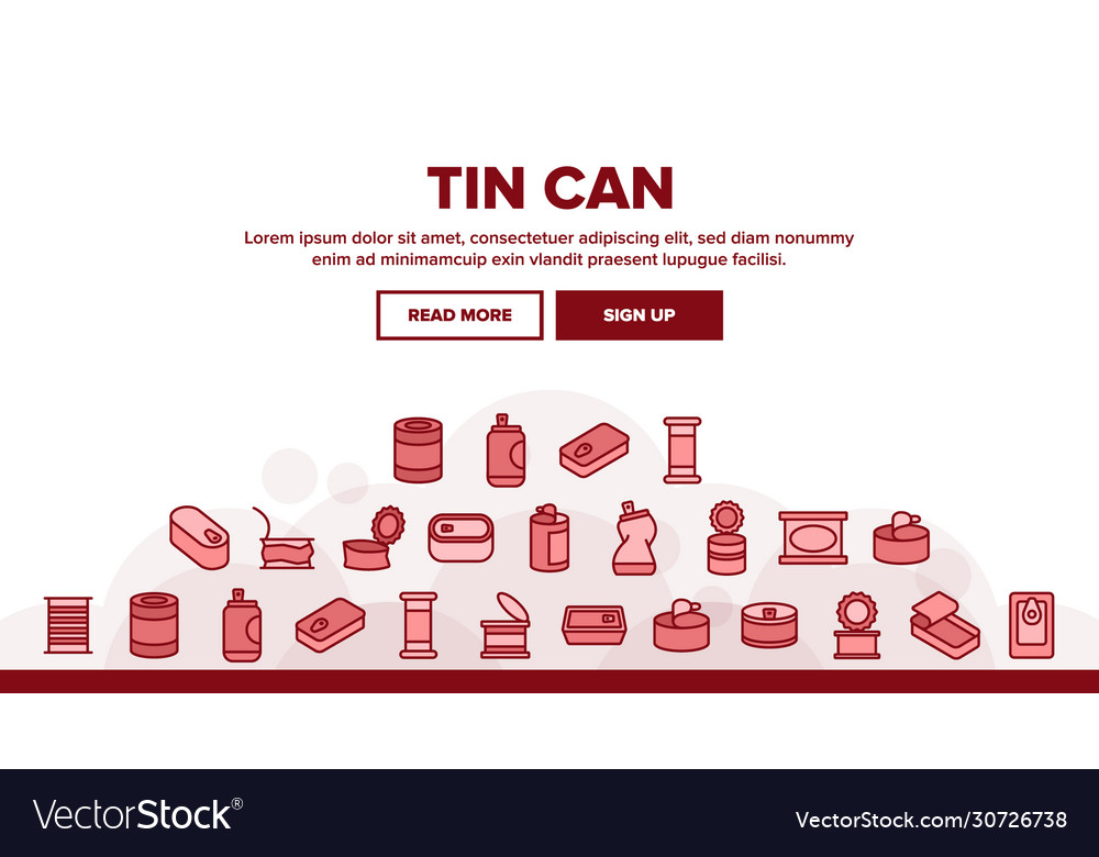 Tin can container landing header