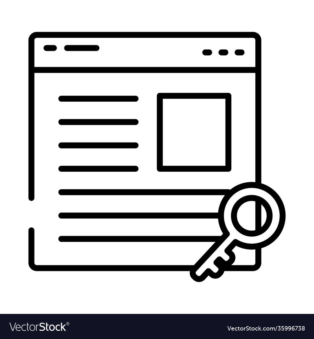 Web browser and key icon half line style