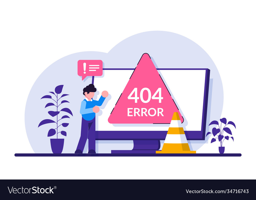 404 error page concept website interface ui vector image 404 error page concept website interface ui