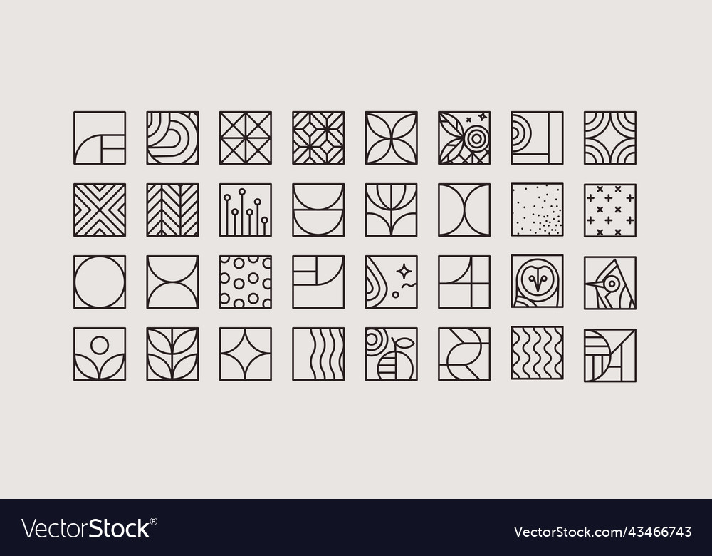 Art deco icons gray Royalty Free Vector Image - VectorStock