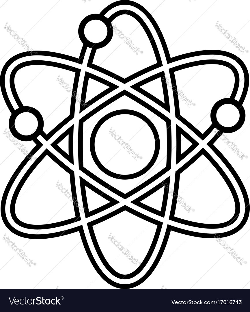 Atom icon outline line style Royalty Free Vector Image