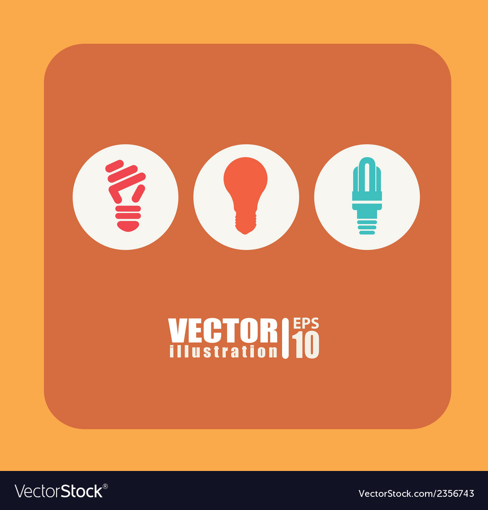 Bulb design over orange background