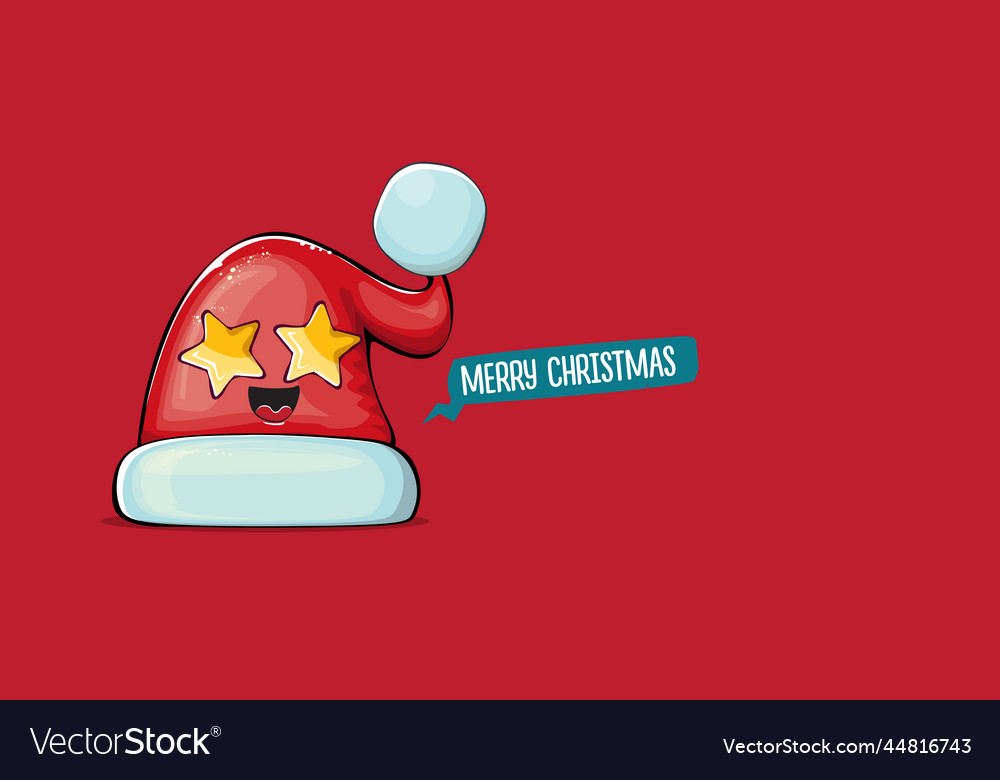 Cartoon Santa Claus Red Hat With Smile Face Vector Image 7300