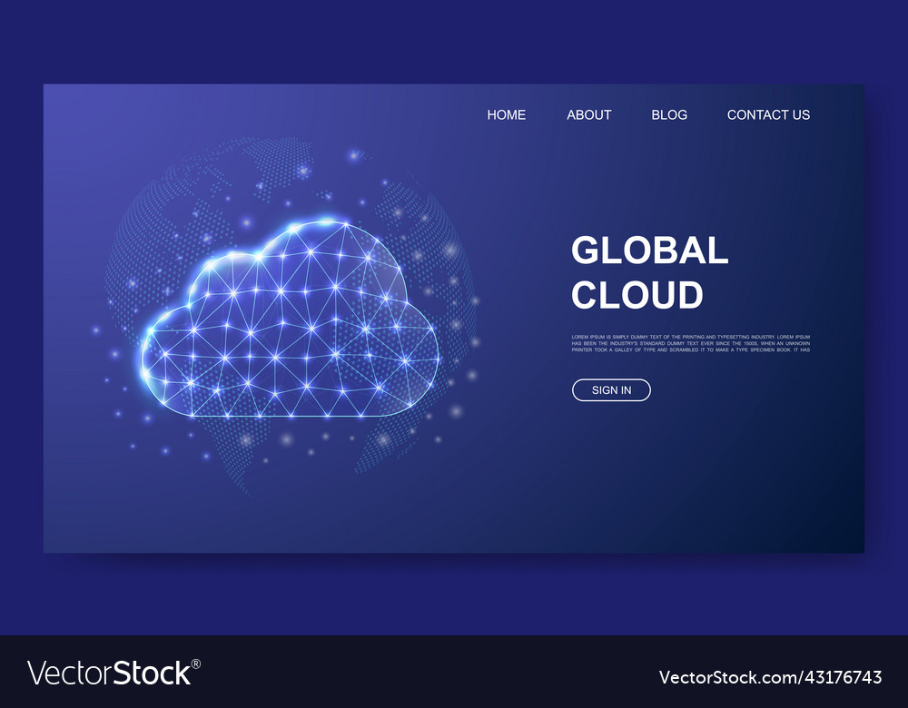 Cloud 3d low poly website template database