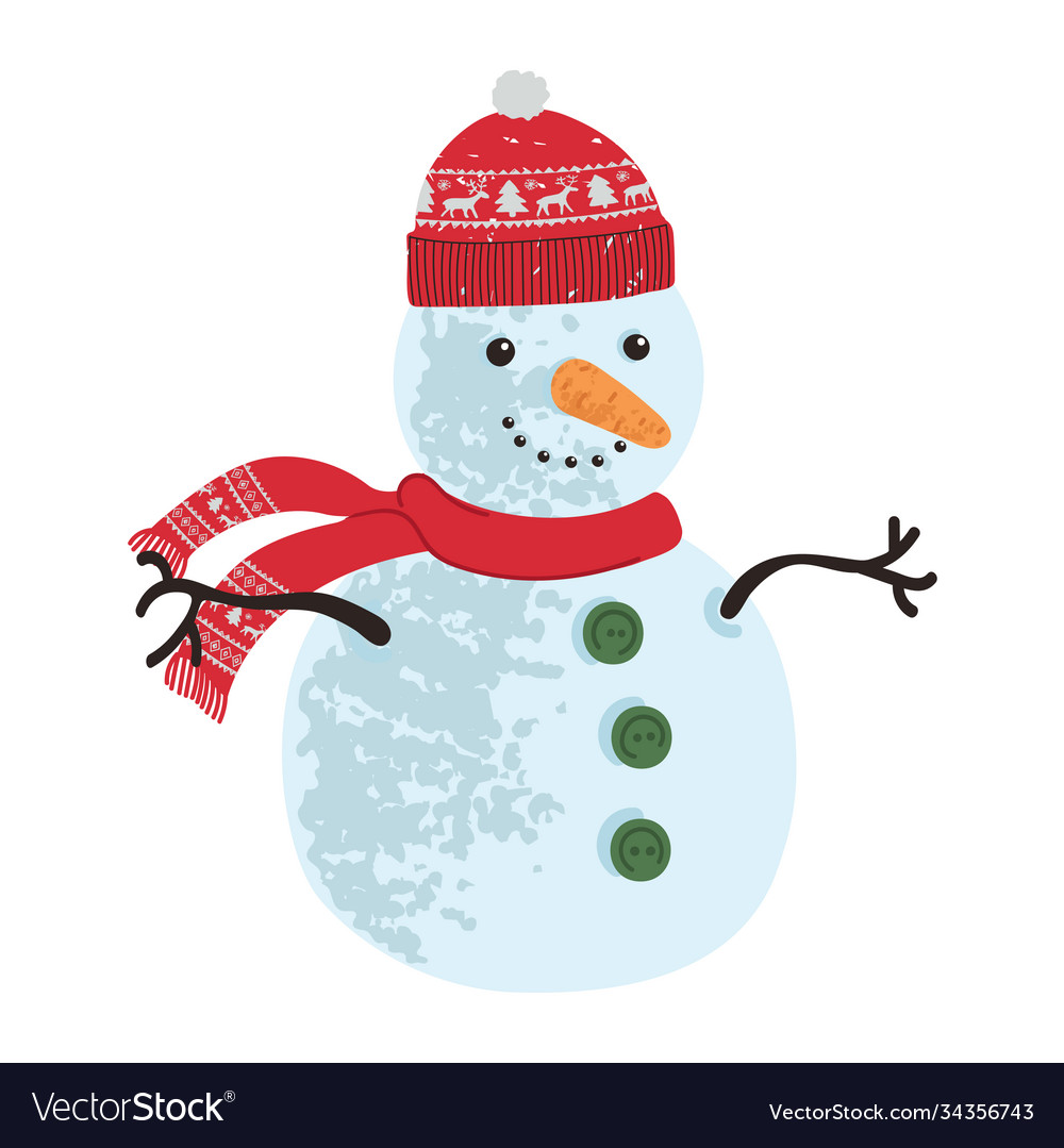 Colorful winter snowman