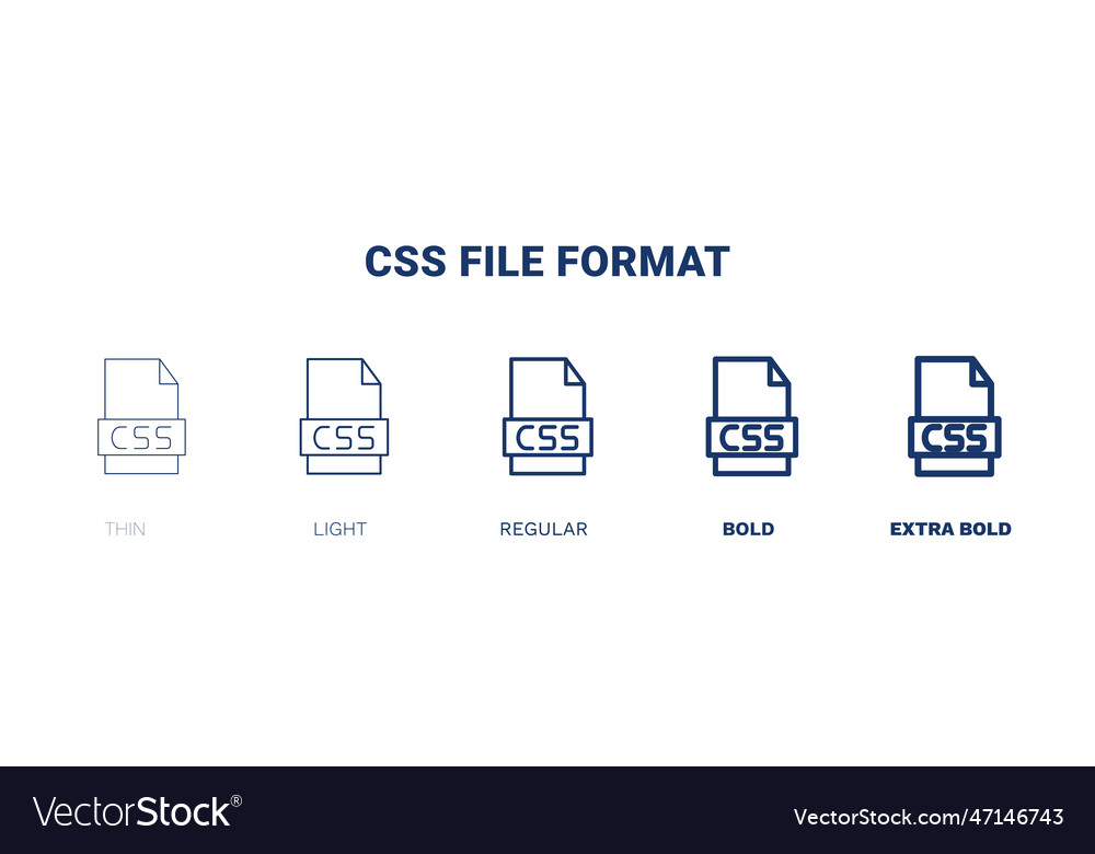 Css-Datei-Format Symbol dünnes Licht regelmäßig fett Vector Image Css-Datei-Format Symbol dünnes Licht regelmäßig fett