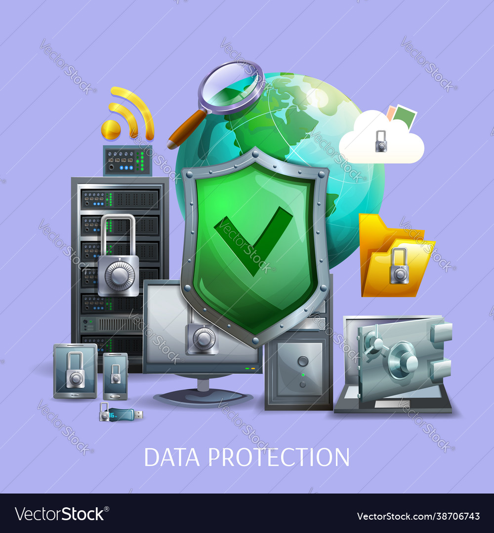 Data protection concept Royalty Free Vector Image