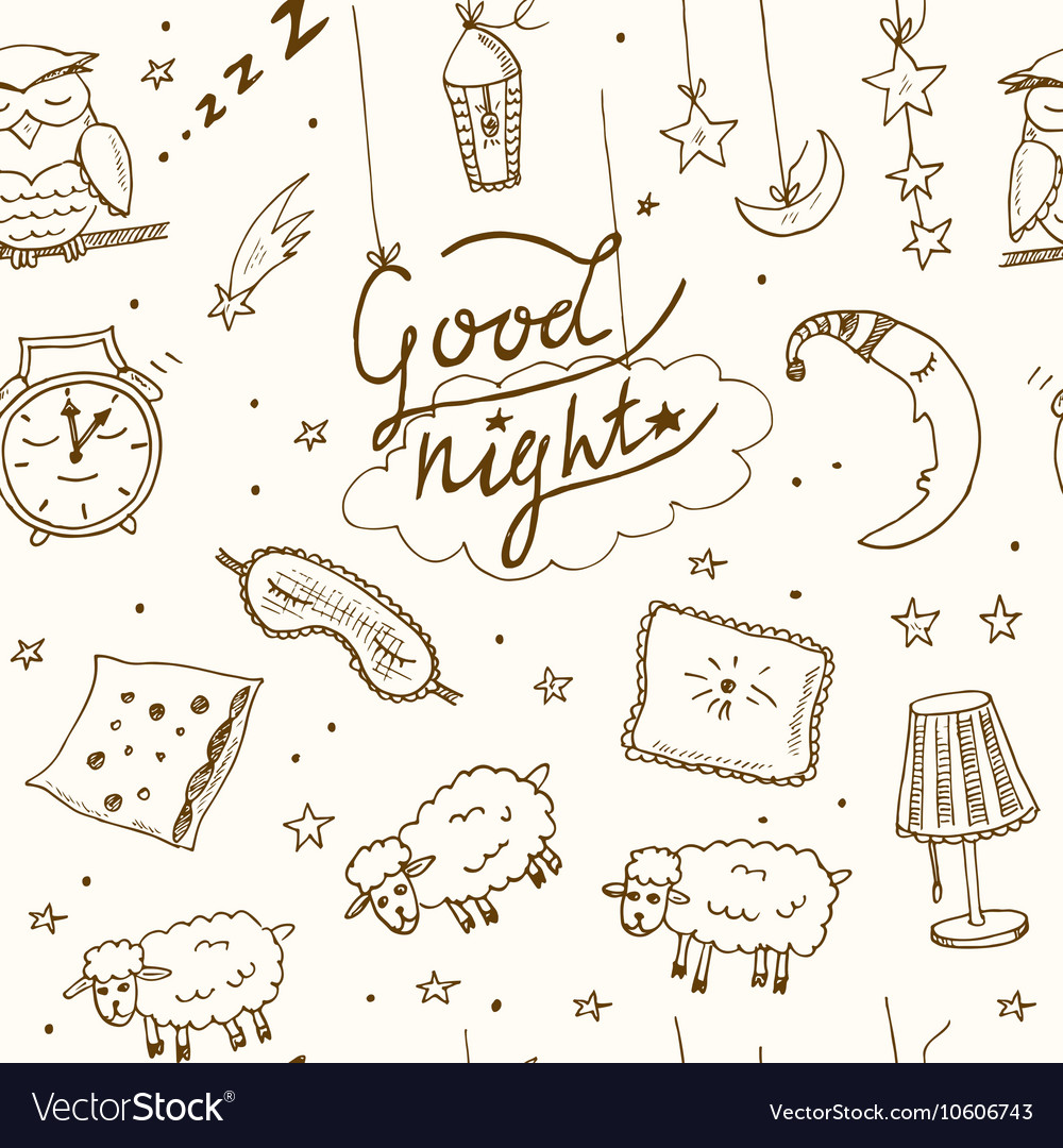 Doodle seamless pattern with images about good