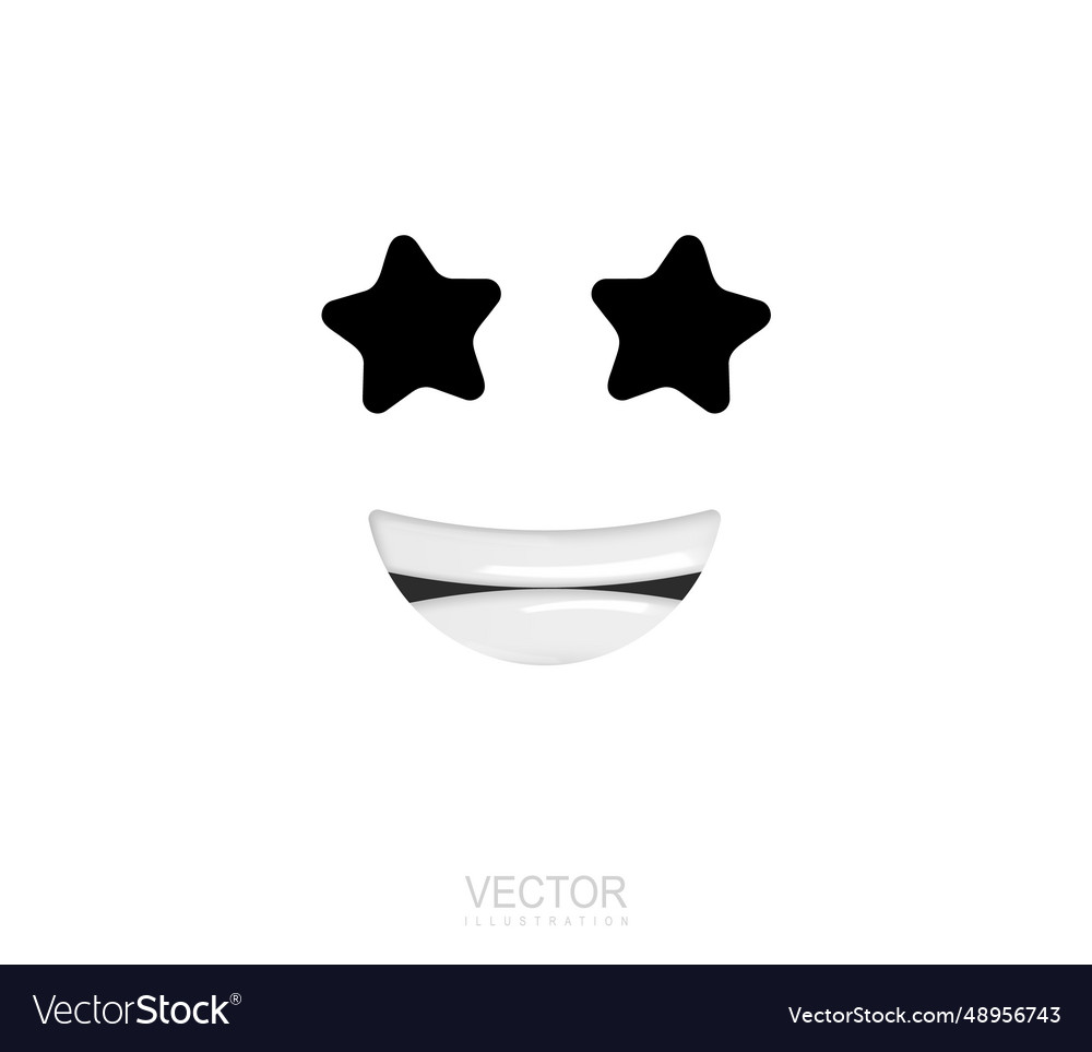 Facial expression with a wide open smile vector image Facial expression with a wide open smile