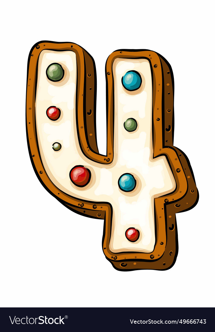 Figure in the form of number 4 shape vector image Figure in the form of number 4 shape