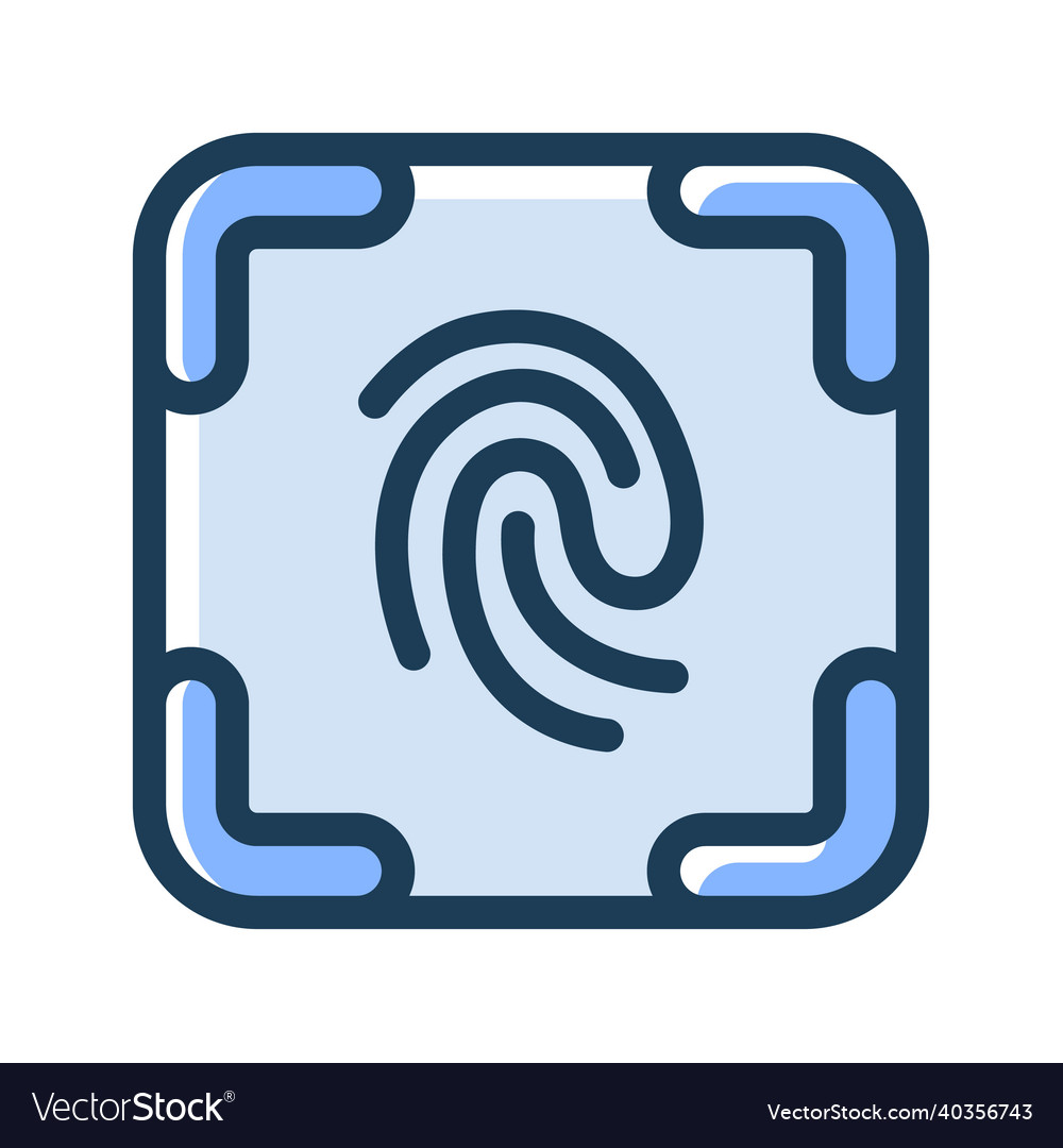 Fingerprint indentification security scan single vector image Fingerprint indentification security scan single