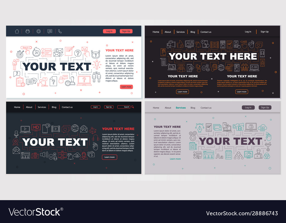 Internet services and digital tools web page vector image Internet services and digital tools web page