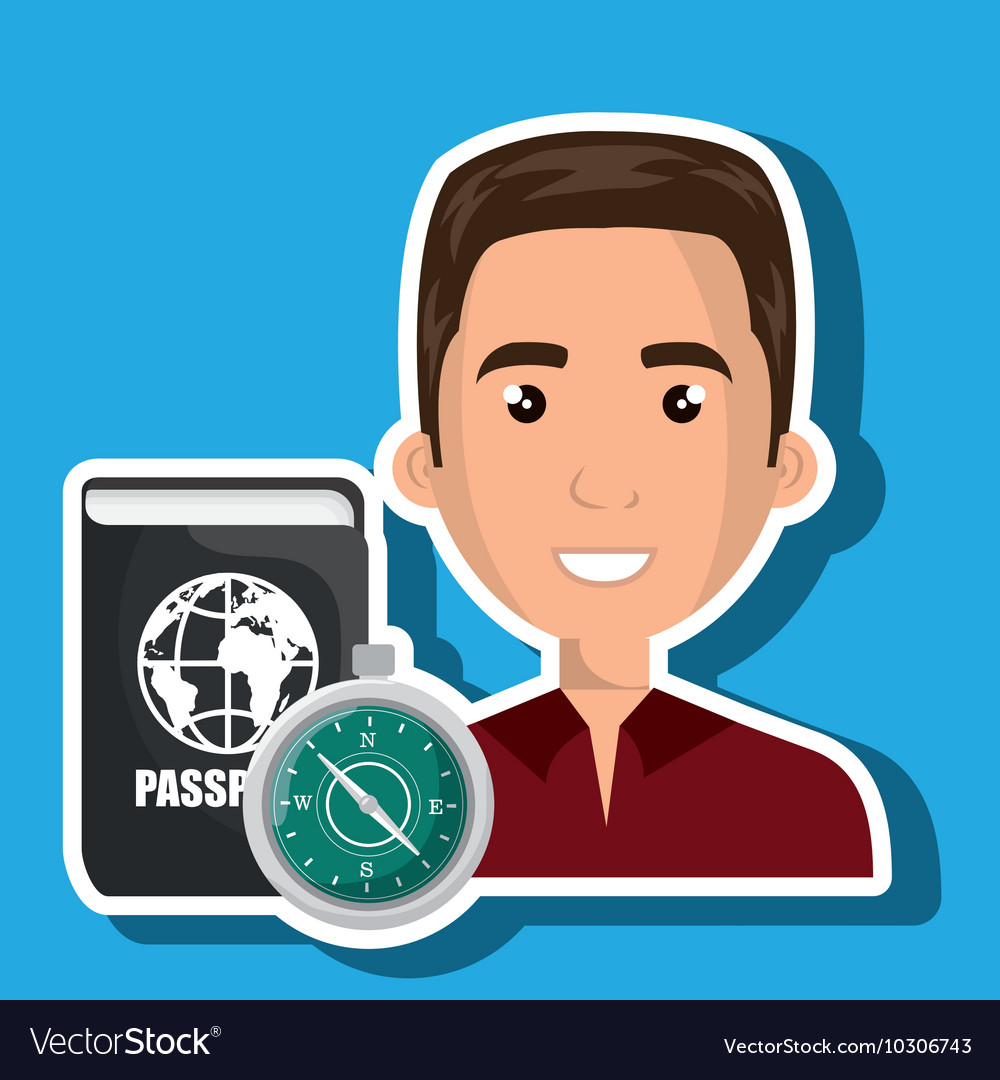 Man password id travel Royalty Free Vector Image