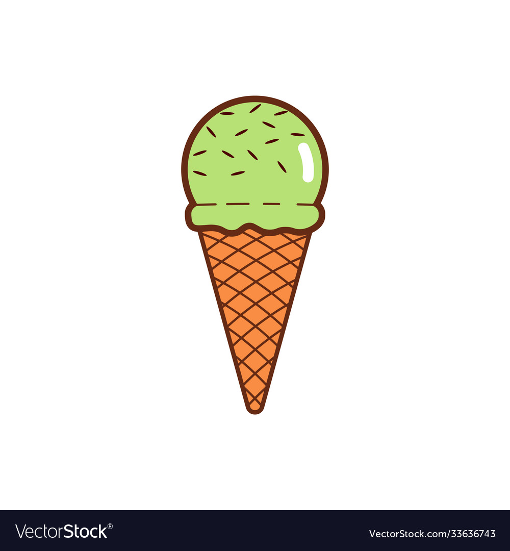 Mint cone ice cream Royalty Free Vector Image - VectorStock
